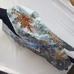 Floral semi-sheer lightweight sleeveless cardigan